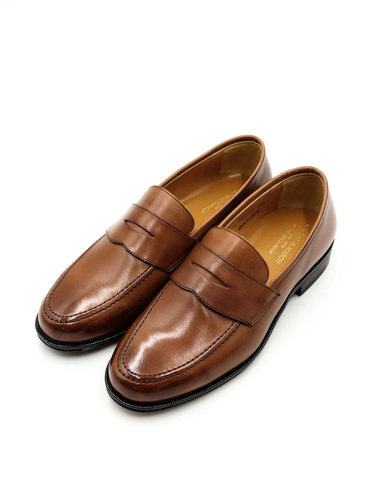 ブラウン 【日本製】ビジネスシューズ コインローファー ストーベル