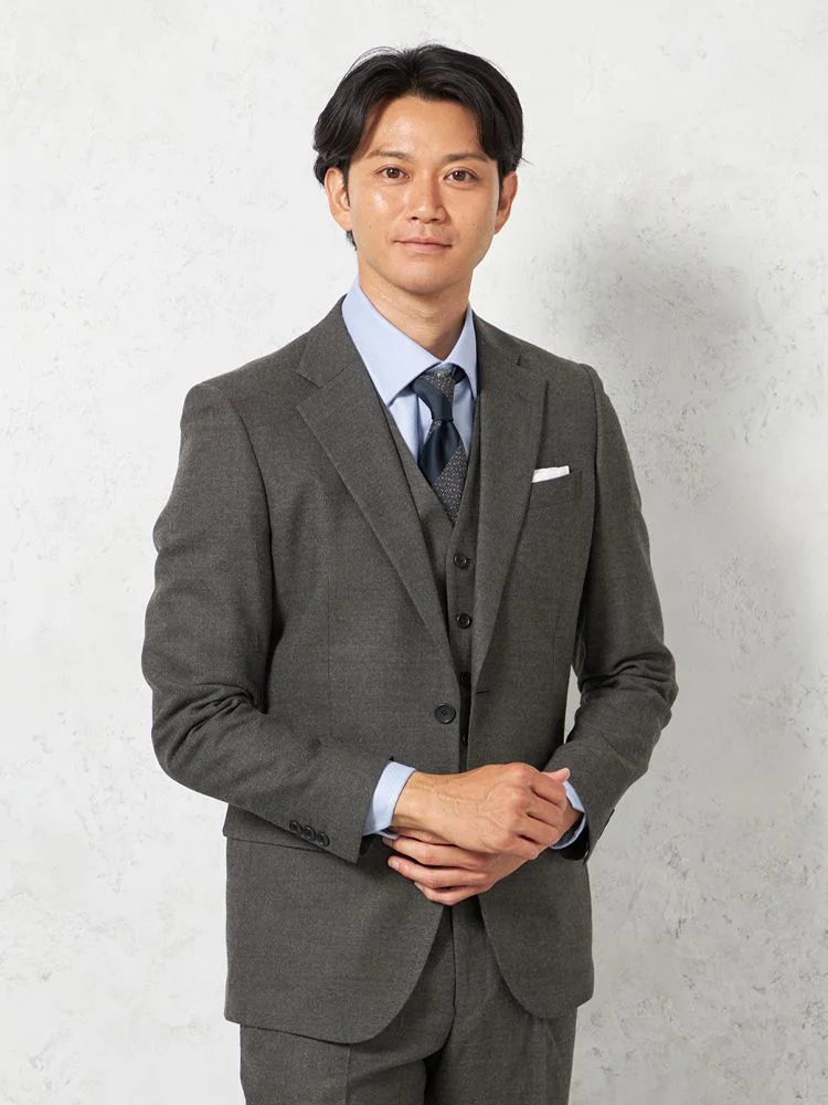 上下ウォッシャブル】スリーピーススーツ 2つボタン 軽量 ミルド