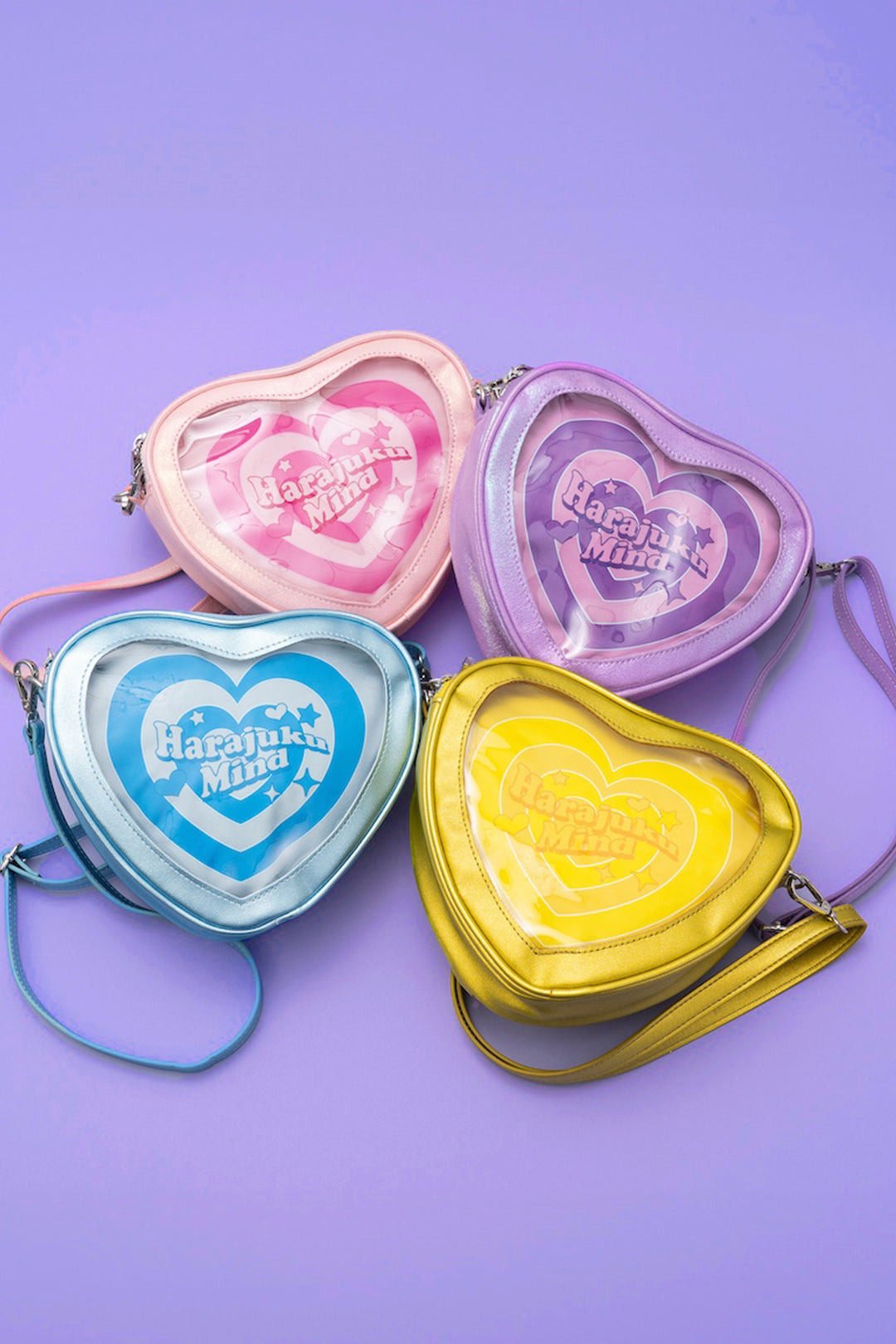 大人気PURPLE再入荷❣️キラキラハートBag