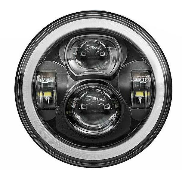 WMW LED 7インチヘッドライト＋4インチ補助ライトセット ブラック