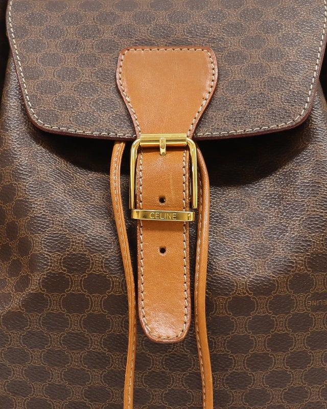 CELINE マカダム柄巾着ショルダーバッグ | Hedy