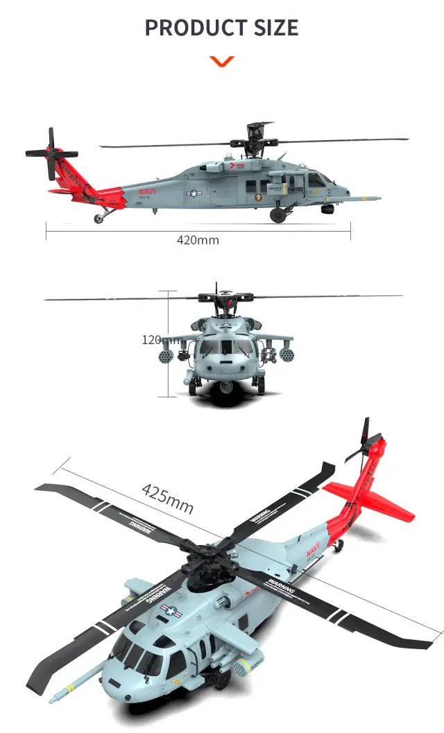 YUXIANG 1/47 UH-60 シーホーク【F09H】GPSジャイロ搭載ヘリコプター