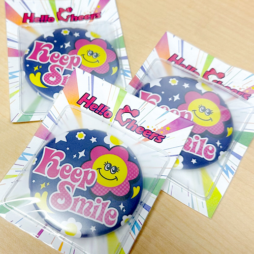 Hello Cheers オリジナル缶ミラー KEEP SMILE｜チア用品専門店