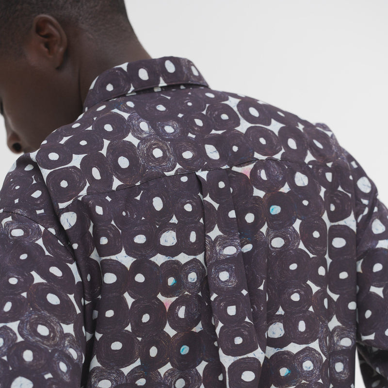 デザインシャツ（ショルダー切替）ブラックB「（無題）（丸