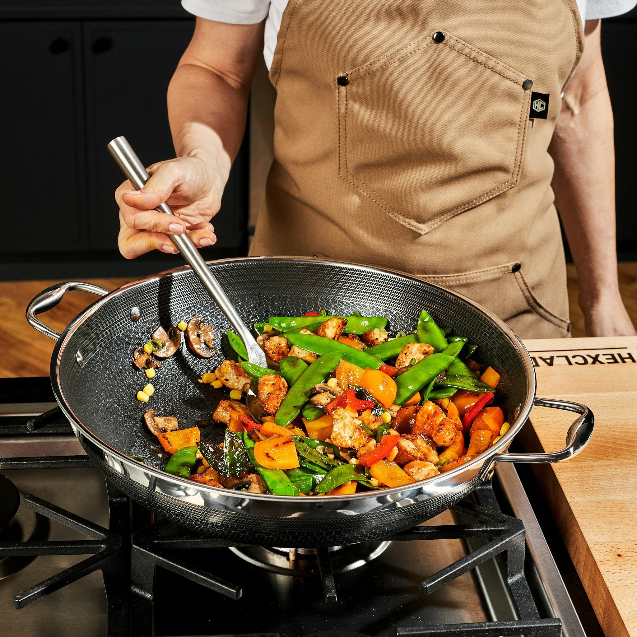 36 cm Hybrid Wok with Lid – ヘックスクラッド