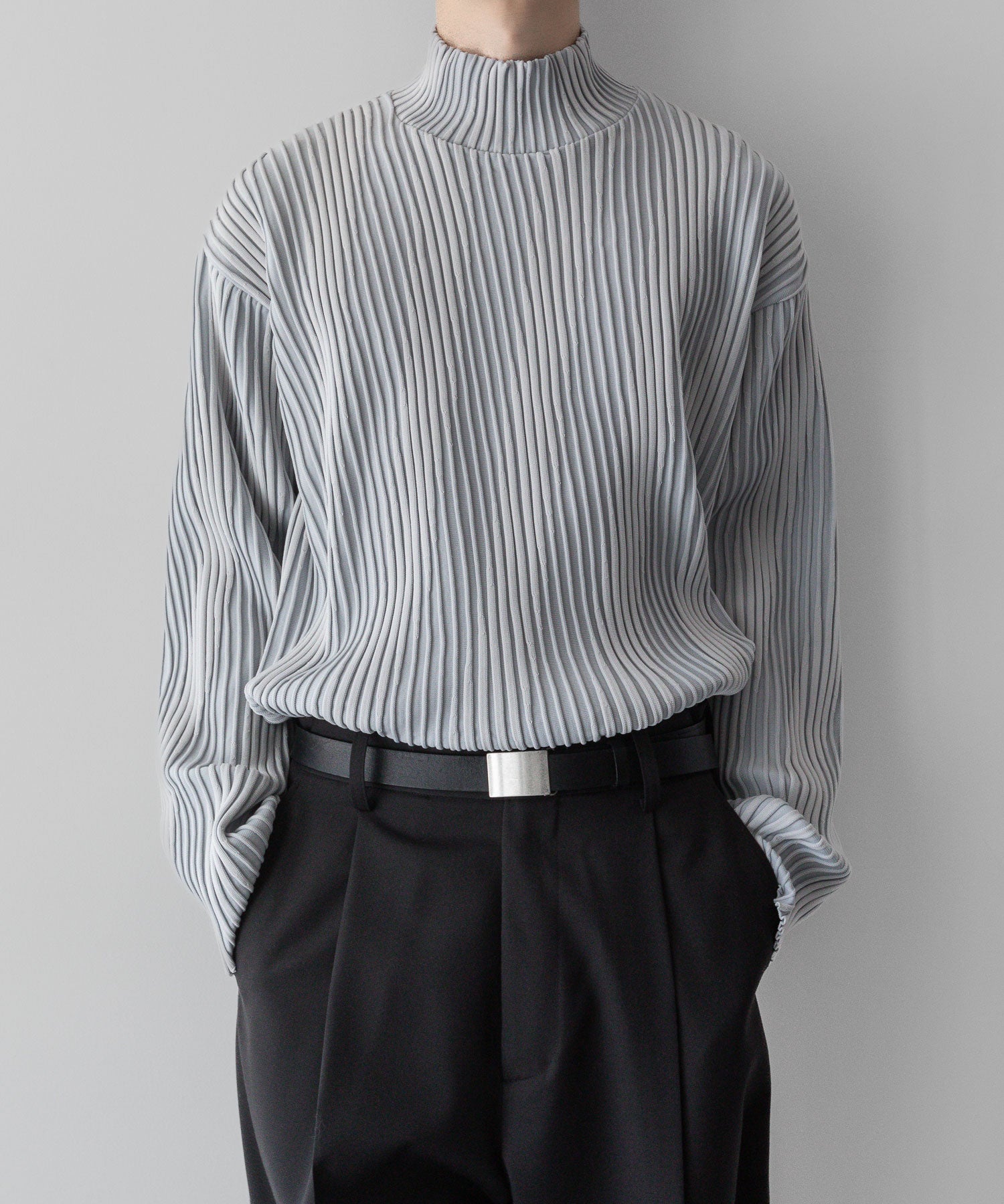 ssstein / シュタイン】OBLIQUE PATTERNED KNIT LS - GREY | 公式通販