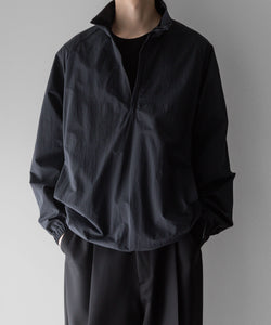 stein / シュタイン】WINDPROOF NYLON HALF ZIP PULLOVER - BLACK