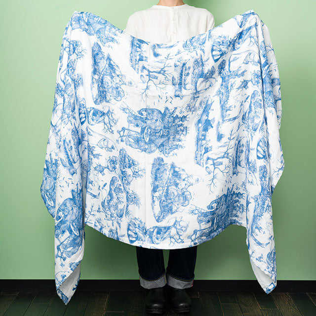 ブランケット【シングルサイズ】青の花柄 – ボリス雑貨店