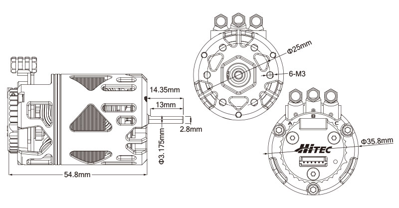 冷却効果が高いローターファンを搭載したドリフト用ブラシレスモーター