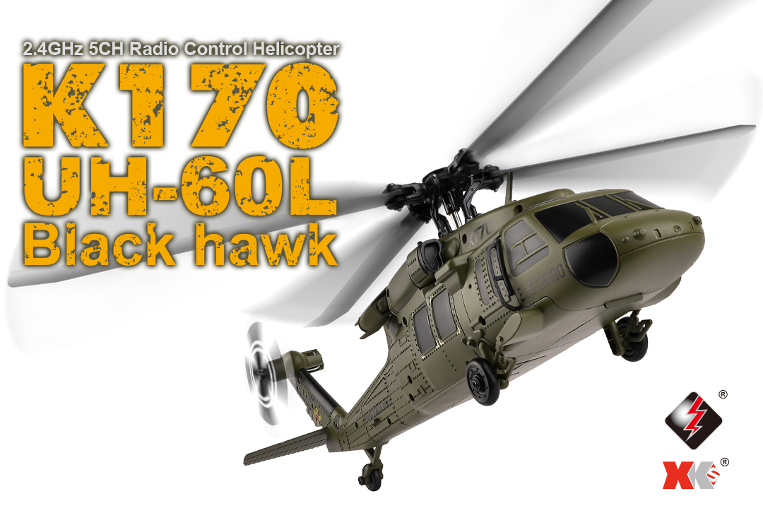 2.4GHz 5CH ヘリコプター K170 UH-60L Black hawk［ K170 UH-60L