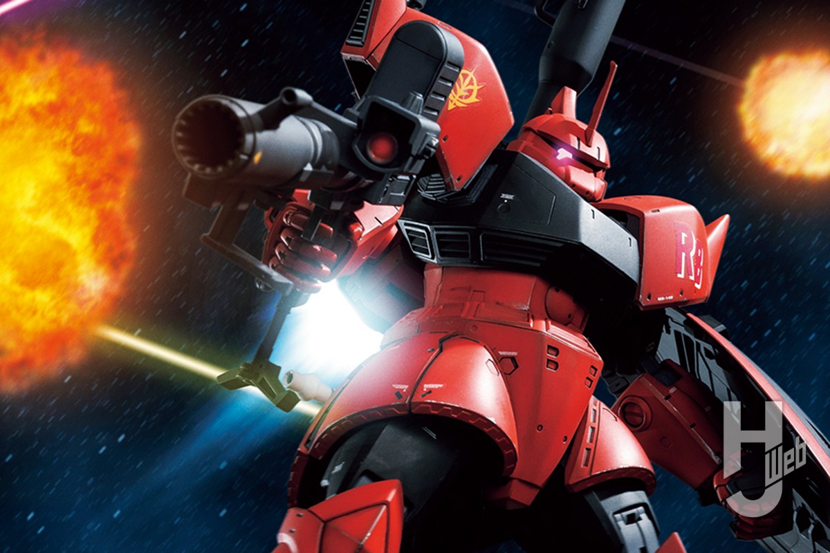 待望のMGジョニー・ライデン専用ゲルググを1/144の箱絵テイストに