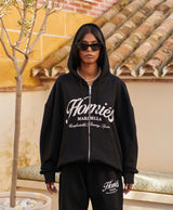 HOMIÉS ESSENTIALS ZIPPER HOODIE BLACK – HOMIESMARBELLA