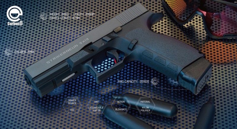 NEW MGC 福岡店にて、ガスガン「Carbon8 STRIKER-9 CO2ブローバック