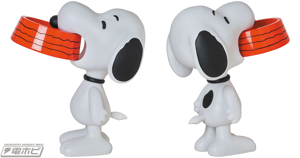 フードボウルをくわえた「スヌーピー」が完成品フィギュア「VCD」に