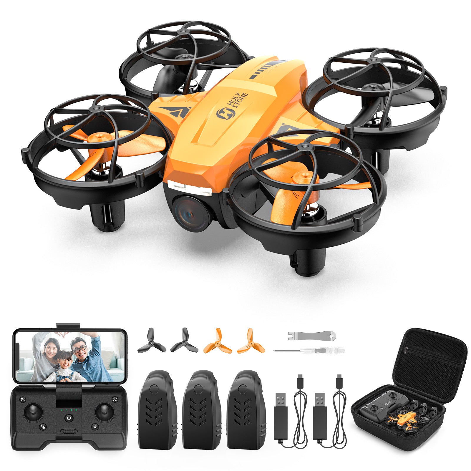 Holy Stone ドローン 100g未満 小型 こども向け バッテリー3個 1080P