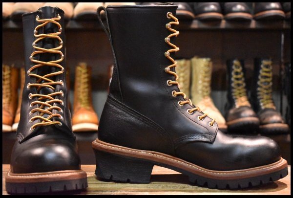 8.5D 箱付 良品 13年】レッドウィング 8210 ロガー 黒 ブラック