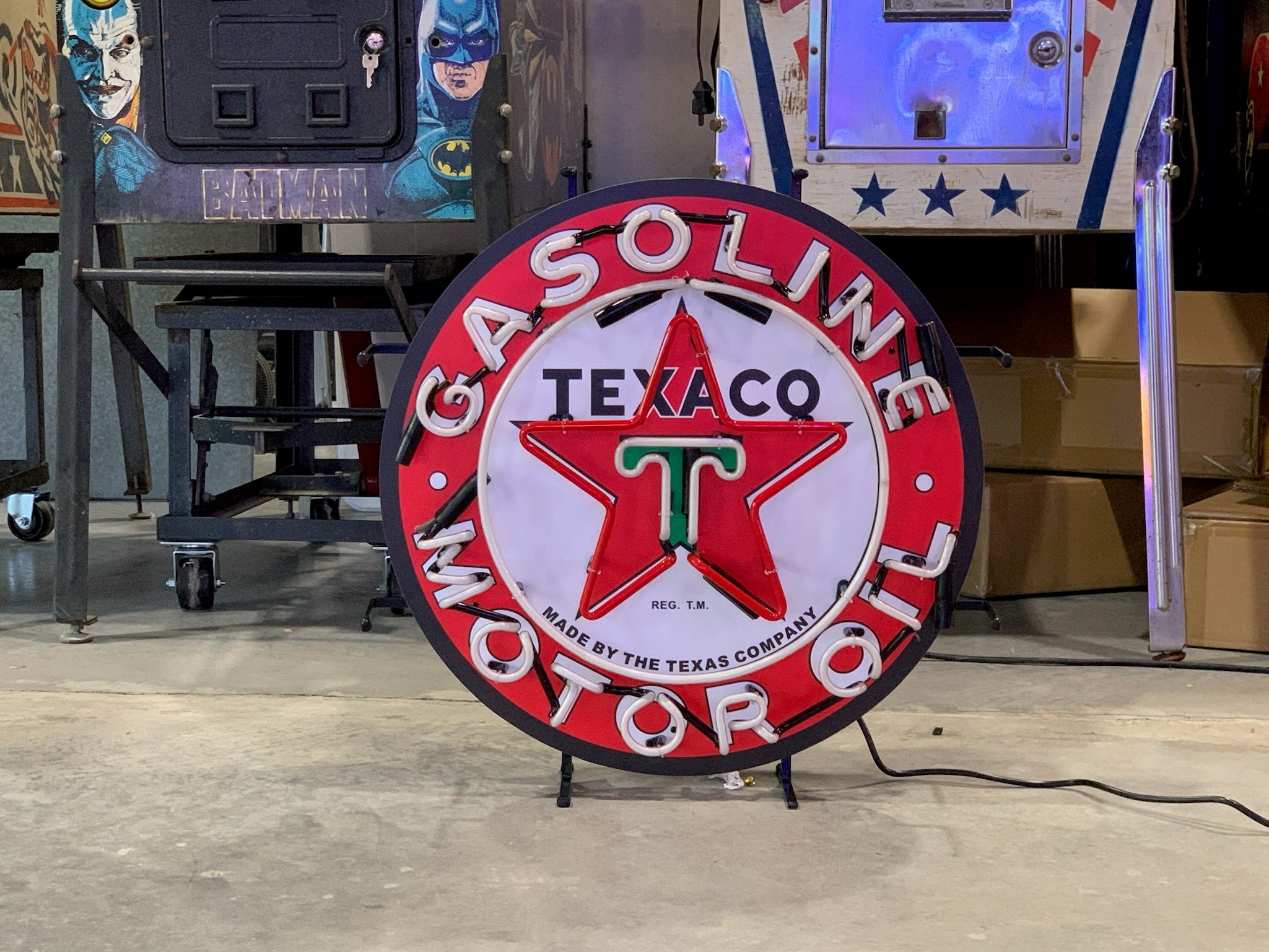 TEXACO GASOLINE MOTOR OIL NEON SIGN - Ready for Your Garage, Game