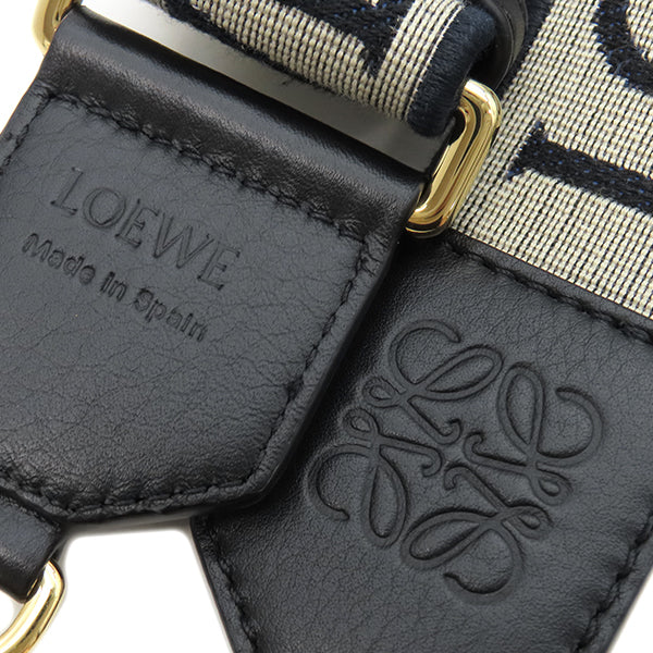 ロエベ LOEWE アナグラム ストラップ ネイビー×ブラック カーフ