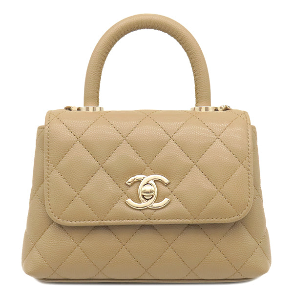 シャネル CHANEL ココハンドル ミニミニ AP4244 ベージュ レザー