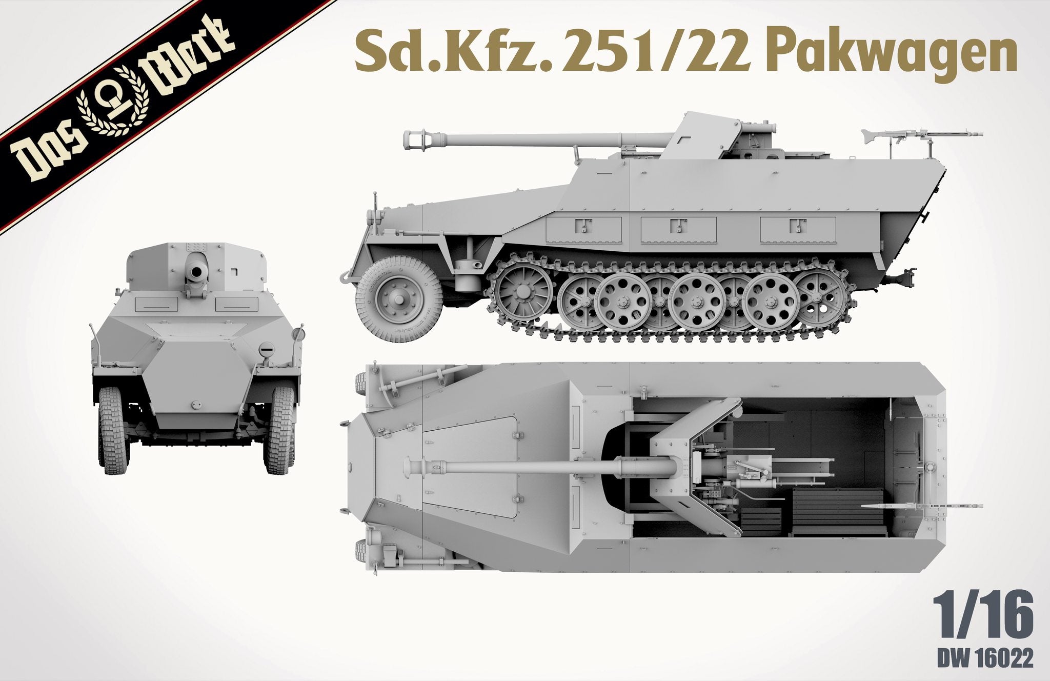 Das Werk 1/16 German SdKfz 251/22 Ausf.D Pakwagen DW16022