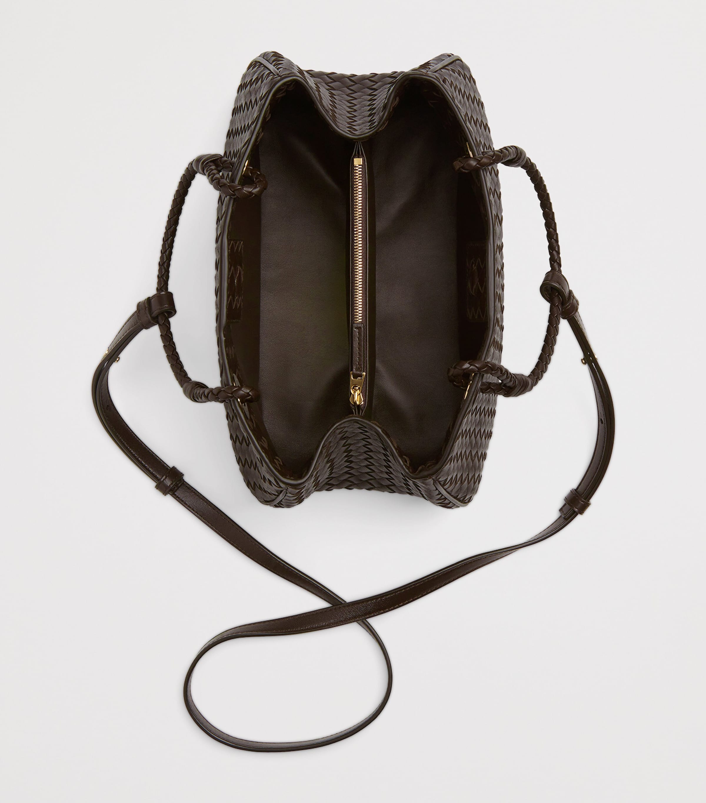 Bottega Veneta Grey Leather Basket Shoulder Bag | Harrods US
