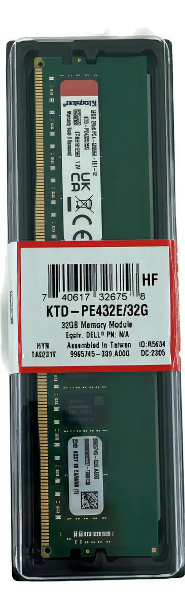 Memória Kingston 32gb Ddr4 3200mhz Ecc Unbuffered Ktd-pe432e