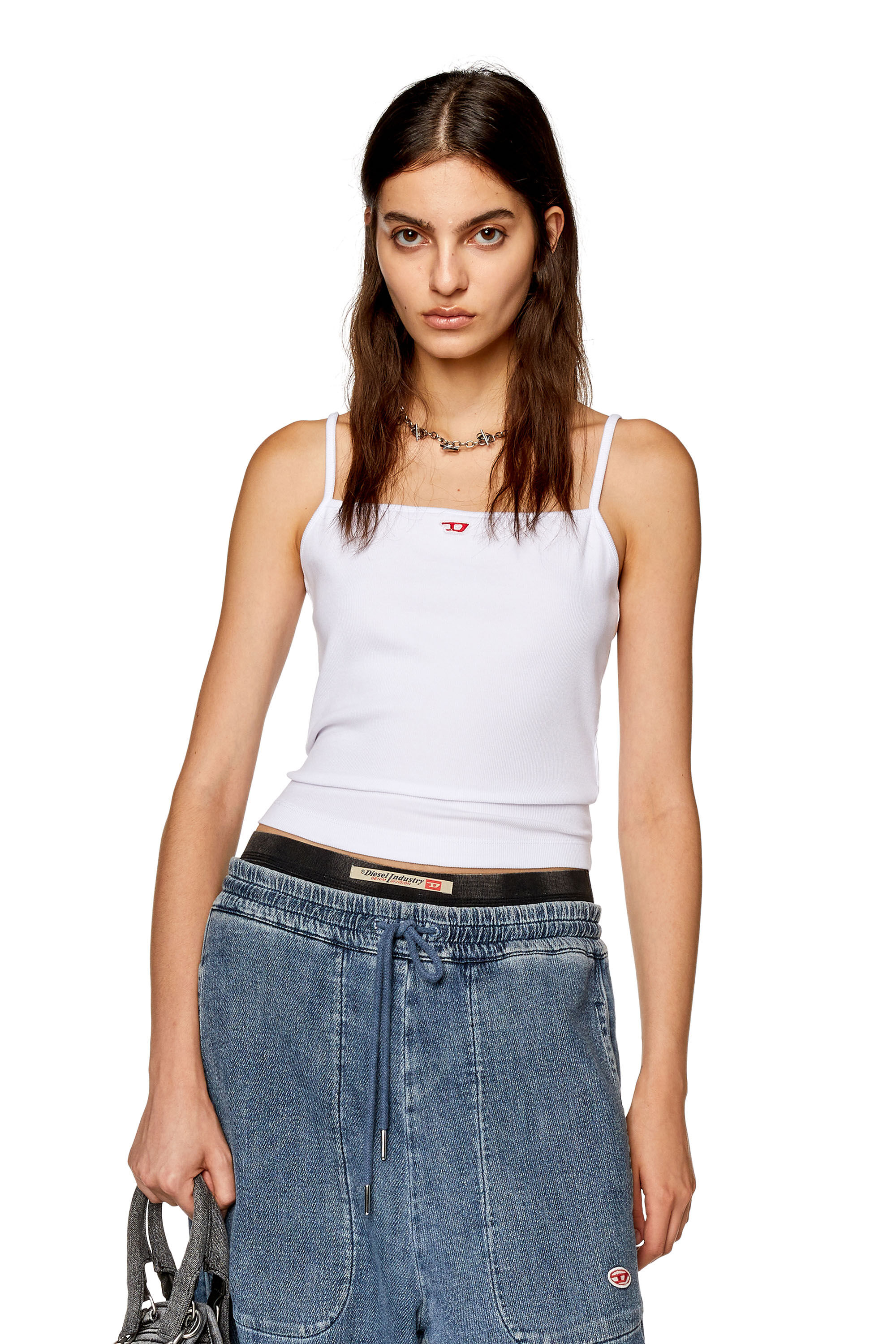 T-HOP-D Woman: Cami top with embroidered D patch | Diesel