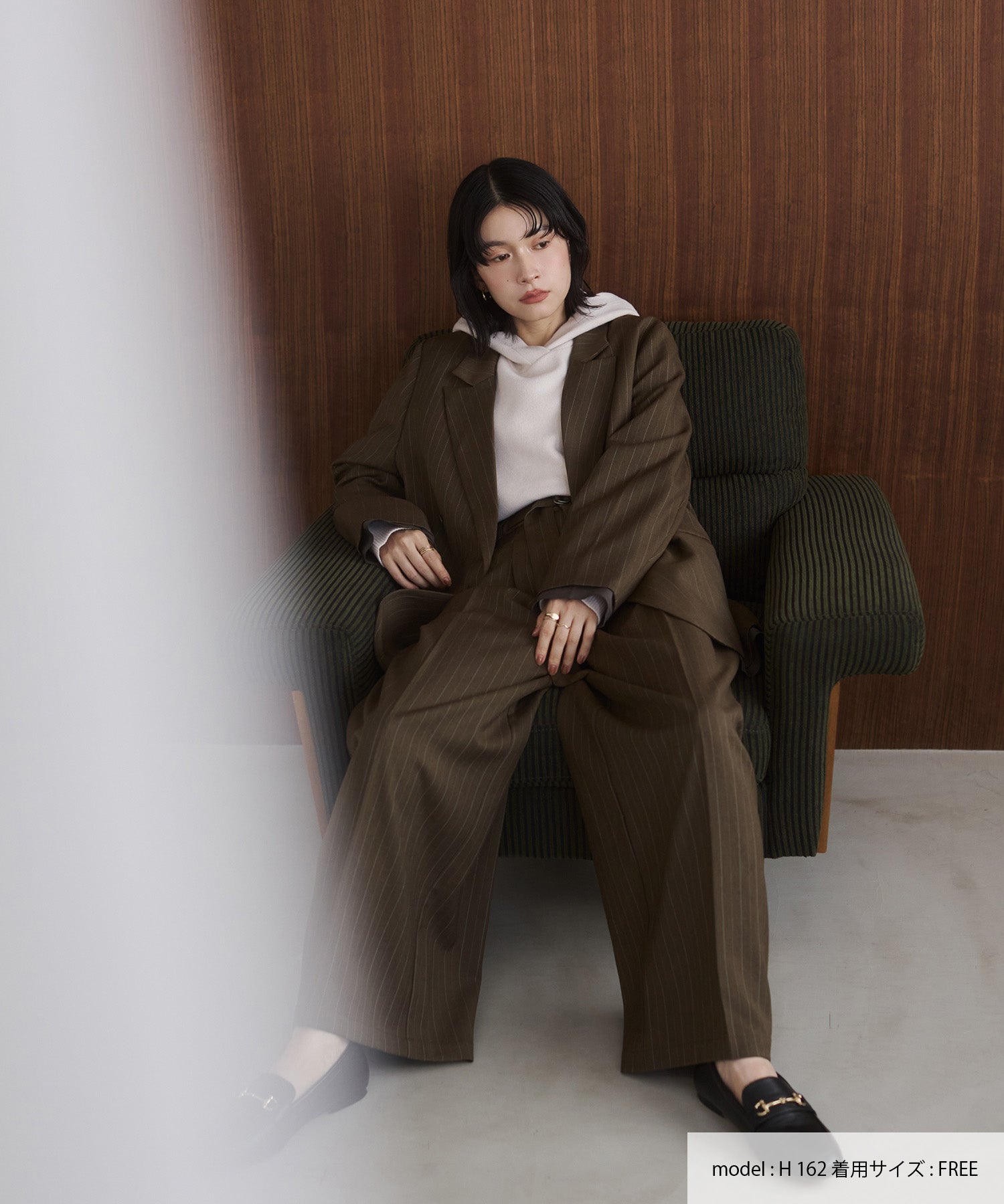 慈雨 センソユニコ 茶染ブラウン ワイドパンツ 段差二重裾 ガウチョ