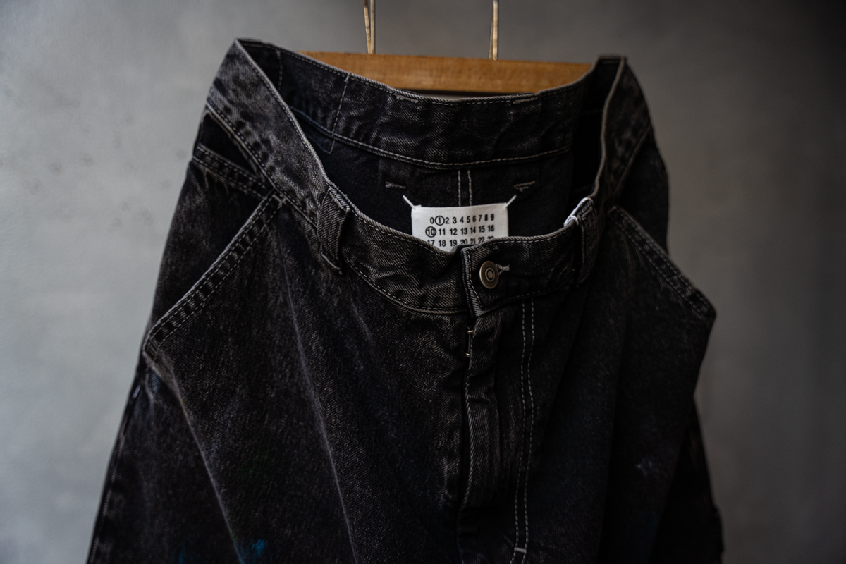 メゾンマルジェラのブラックデニム ワイドパンツ | HUES 福岡セレクト