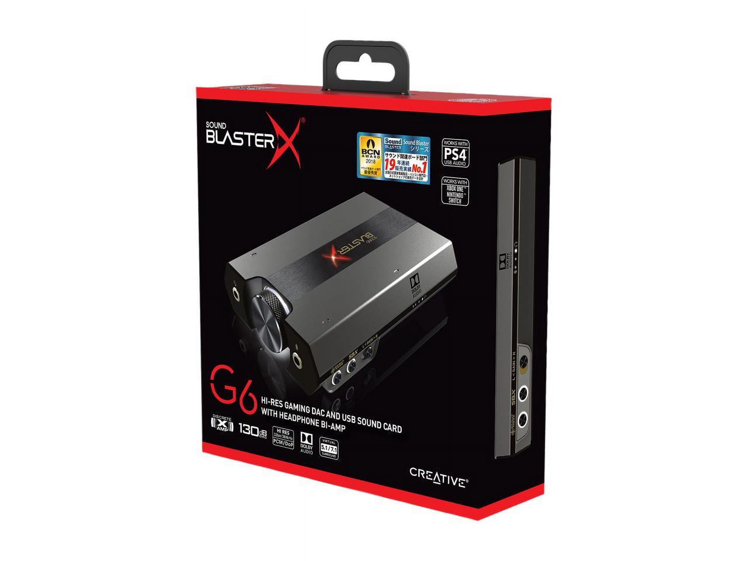 Sound BlasterX G6 External Sound Card - 32 bit DAC, 7.1 Channels