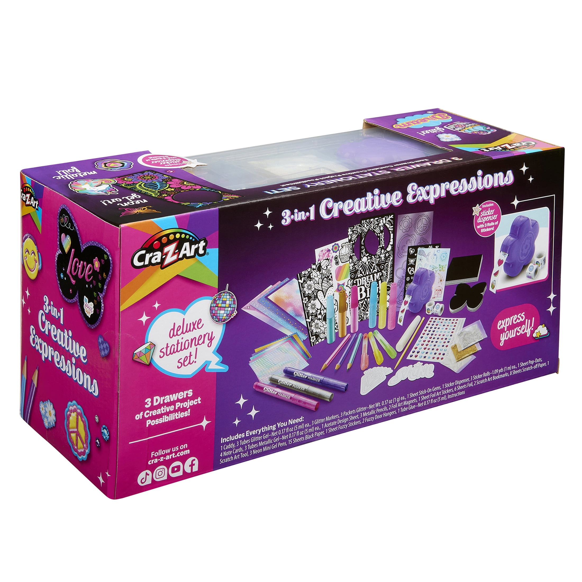 Cra-Z-Art 3-in-1 Creative Expressions Deluxe Stationery Set with