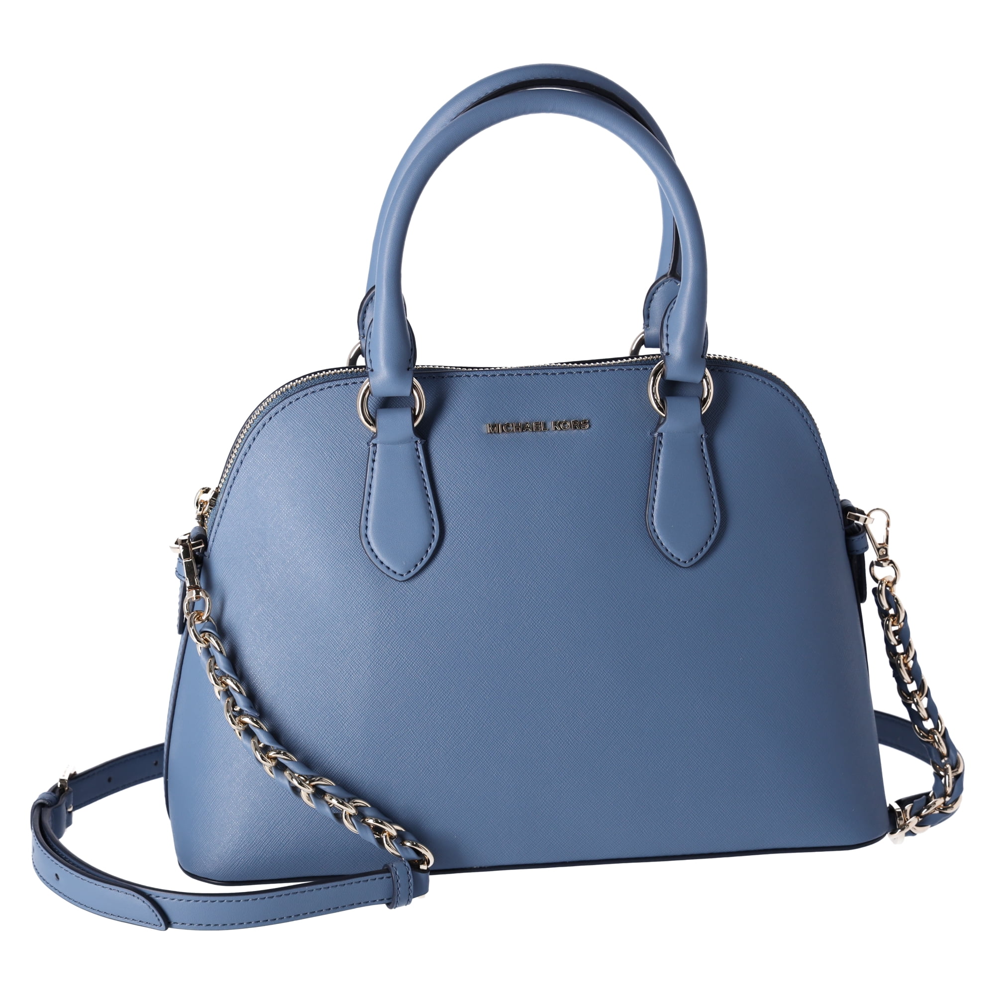 Michael Kors Veronica Medium Dome Satchel Crossbody Denim Blue