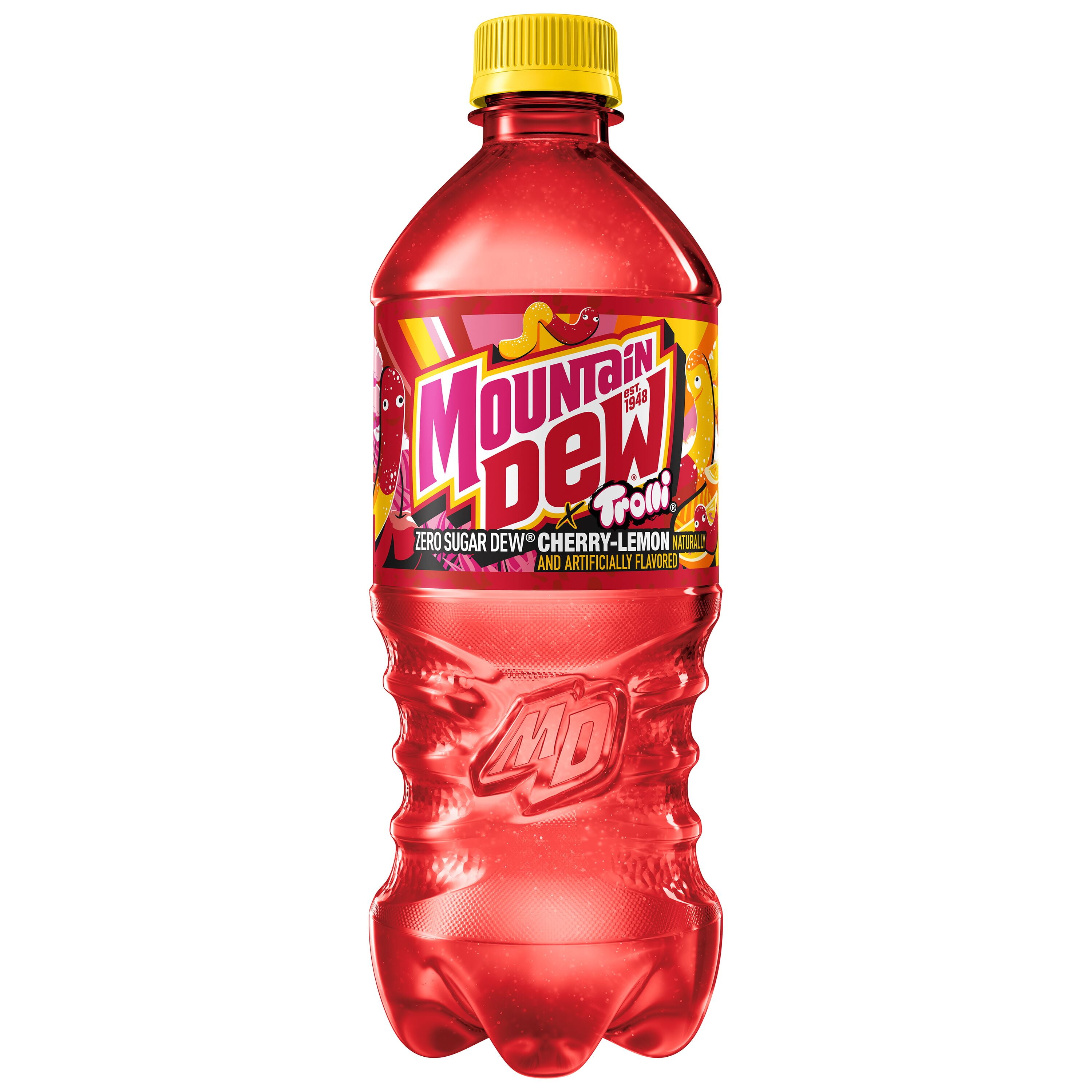 Mountain Dew Zero Sugar Cherry Lemon flavored Trolli, 20.0 fl oz