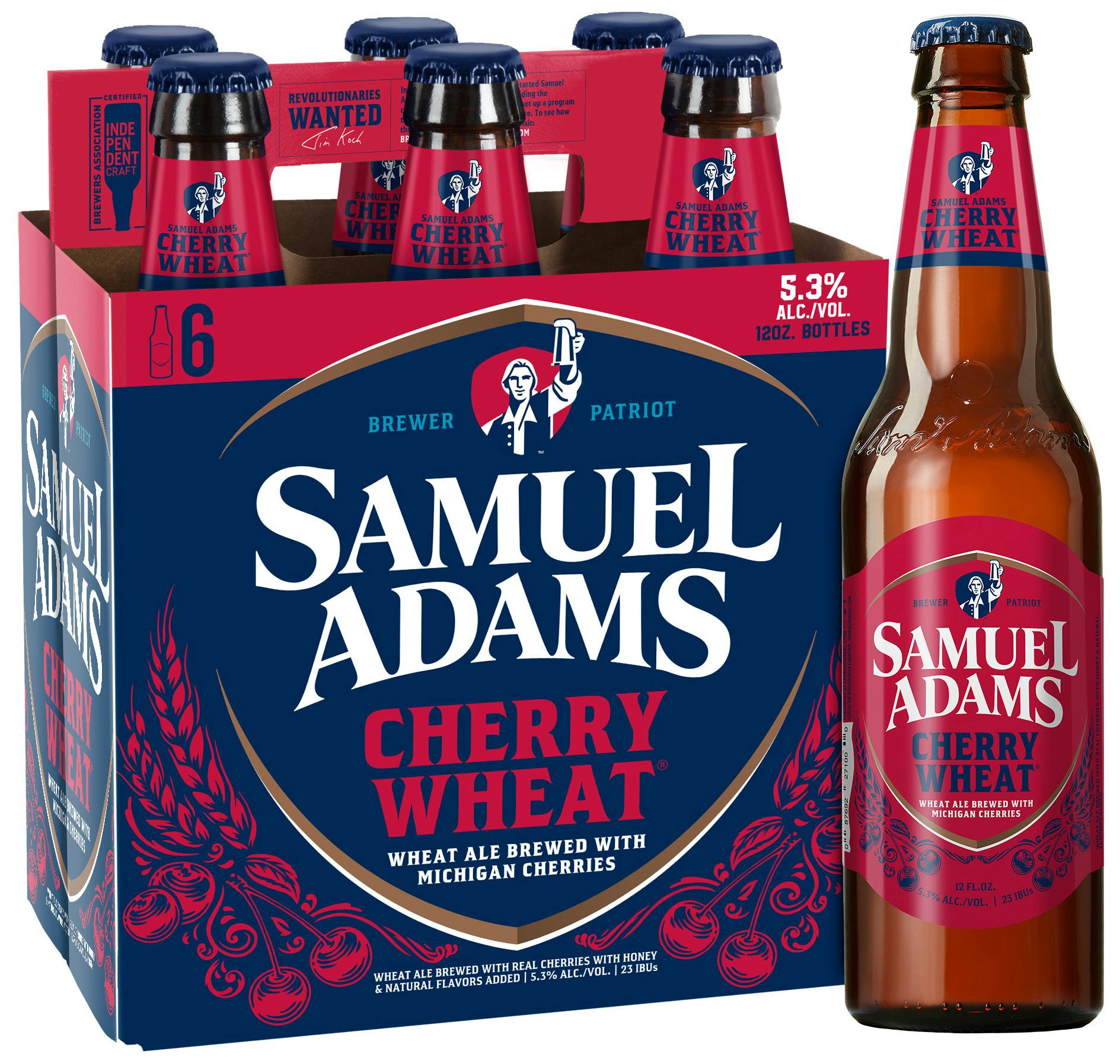Samuel Adams Cherry Wheat Ale 6 pack 12 oz. Bottle - Yankee Spirits