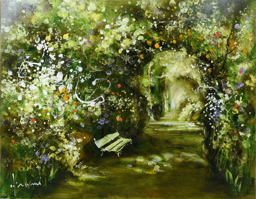 真作 立川広己「広告のある壁」油彩 自由美術協会会員 一枚の絵人気