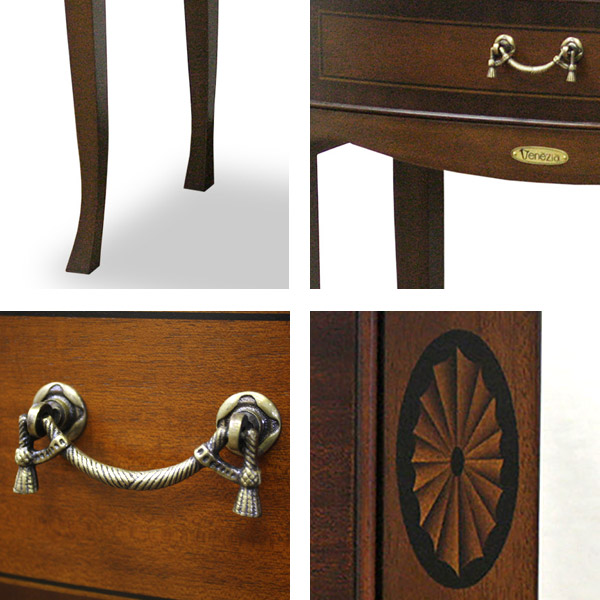 コンソールテーブル 引出し付 クラシック調 猫脚 Venezia 幅60cm （開