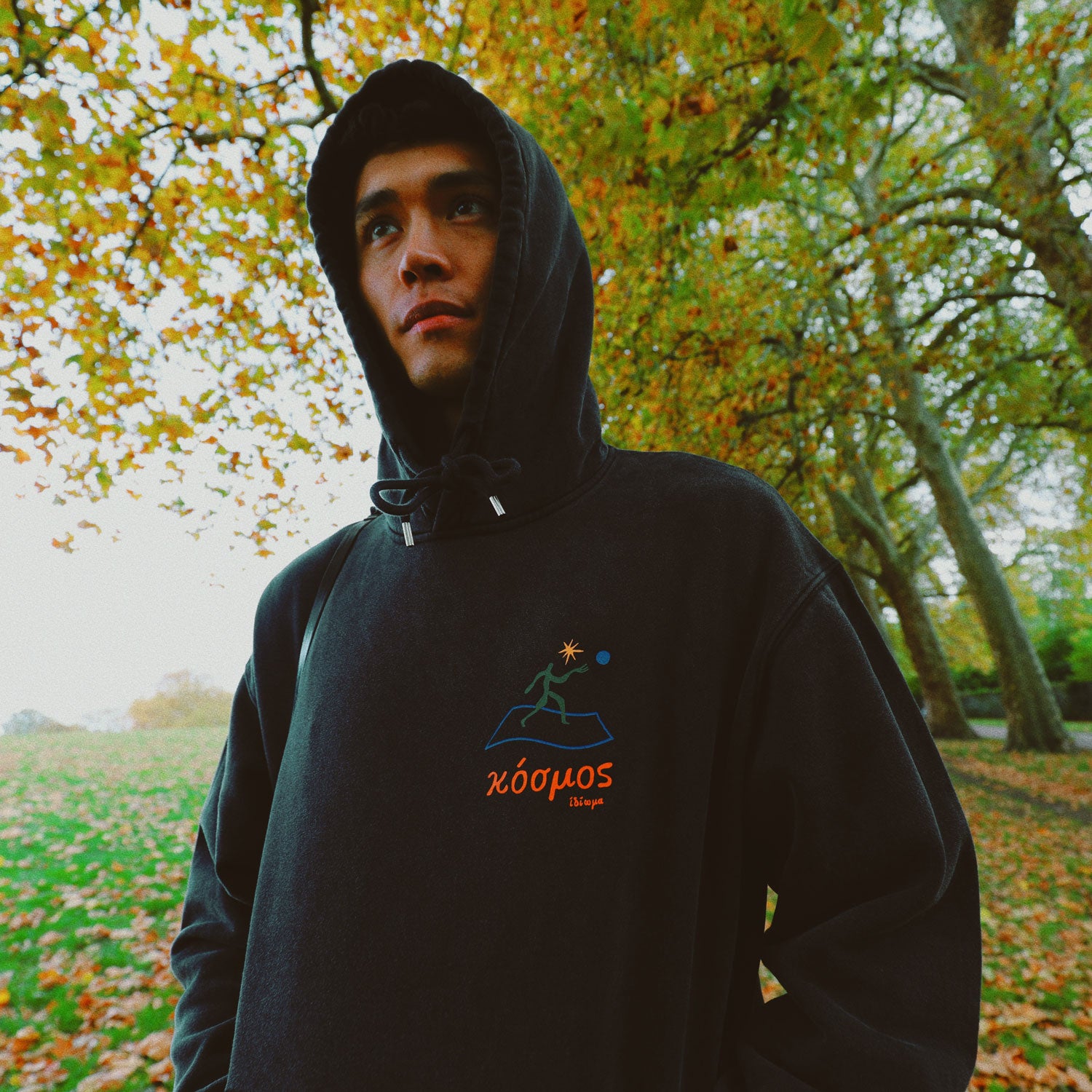 Kosmos Hoodie Black | Artistic Sweatshirt for Style & Comfort | Idioma