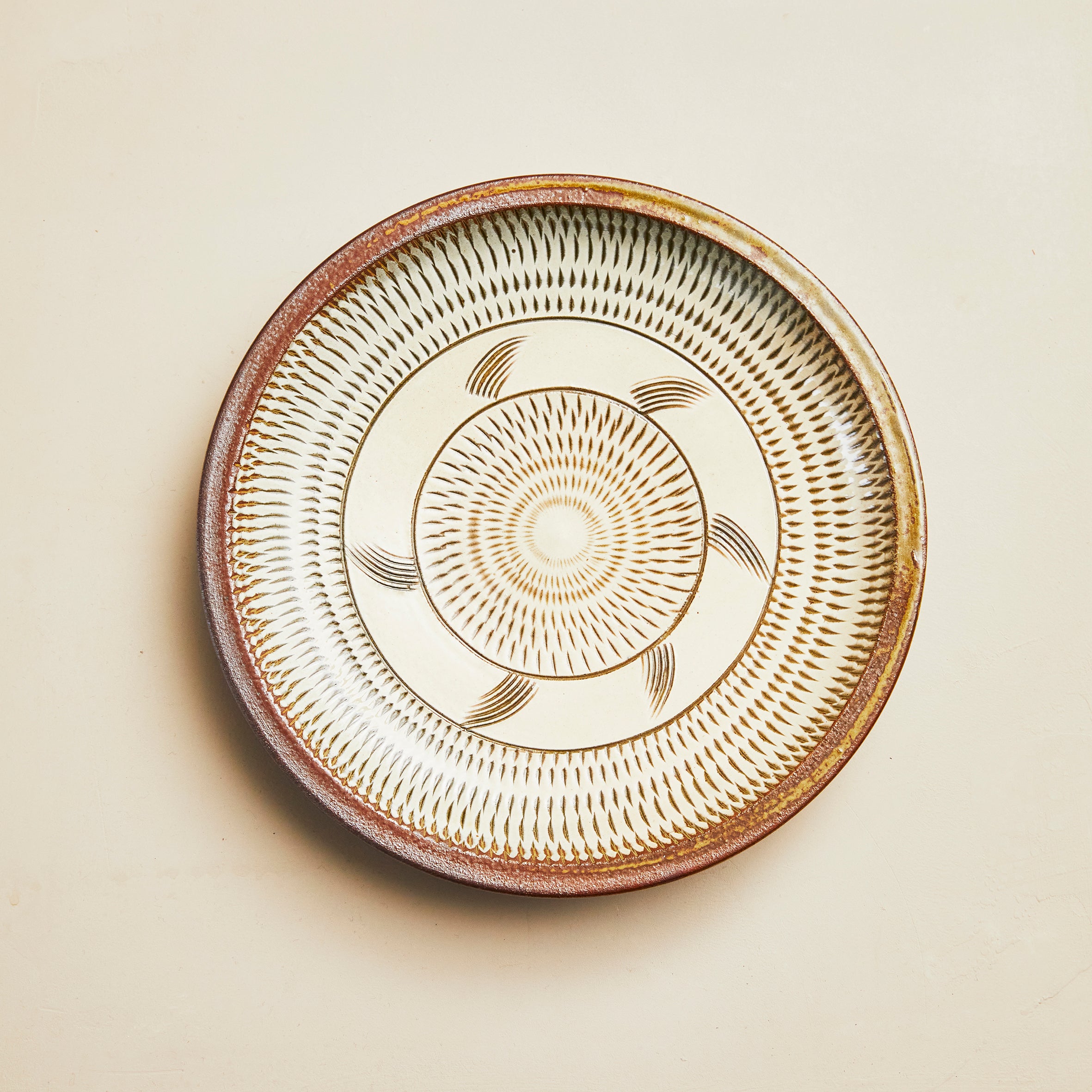 小石原焼 太田哲三窯 8寸皿【飛びかんな・櫛目・白】 – IEGNIM