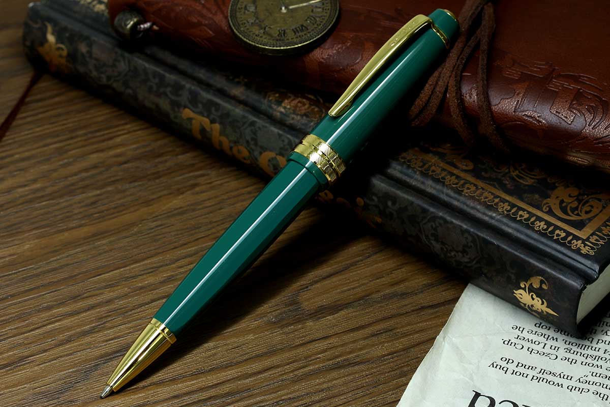 クロス(CROSS) ボールペンベイリーライト グリーンゴールドプレート