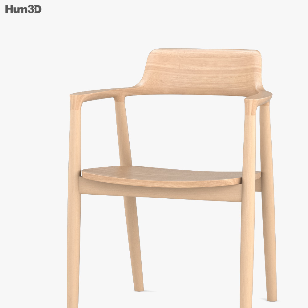 マルニ広島 木製アームチェア 3Dモデル - ダウンロード 椅子 on