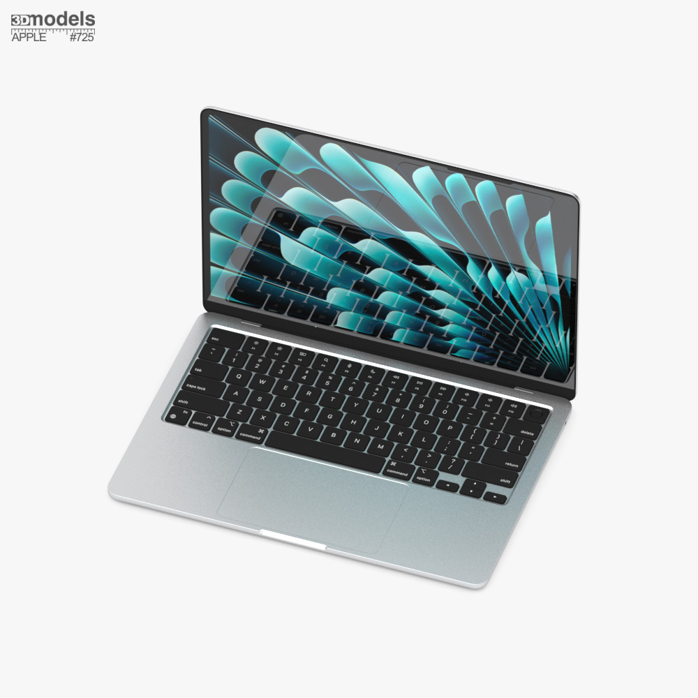 Apple MacBook Air 13 inch M4 2025 Silver 3D model - Download