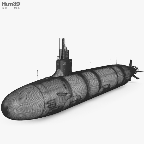 シーウルフ級原子力潜水艦 3Dモデル - ダウンロード 潜水艦 on