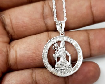 シヴァ神ペンダント「オーム」ネックレス：ヒンドゥー教の神のお守り