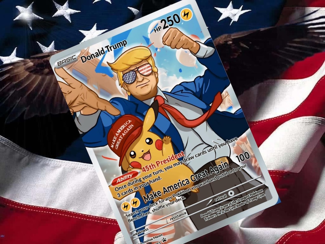 Donald Trump Pikachu Gx Vstar Ex Pokemon Custom Card Holographic