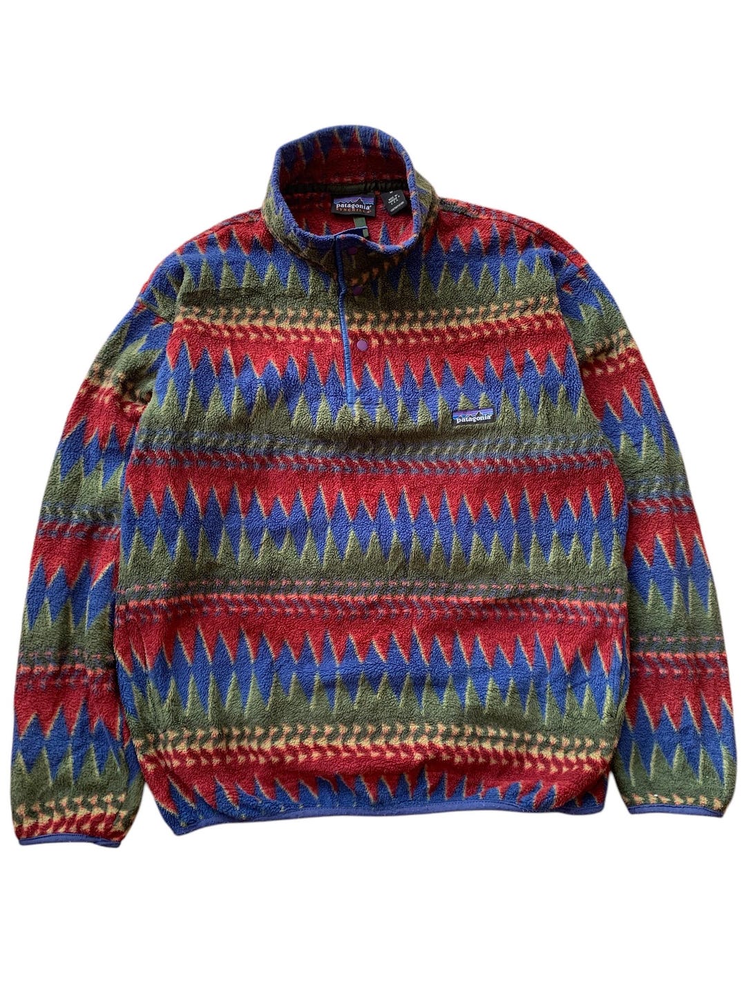 Vintage Patagonia 1996 Synchilla Minnehaha Flame Native Snap T USA