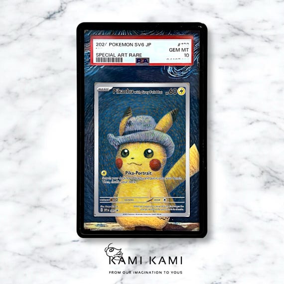 Pikachu With Grey Felt Hat Custom Pokémon Card Graded Display Case