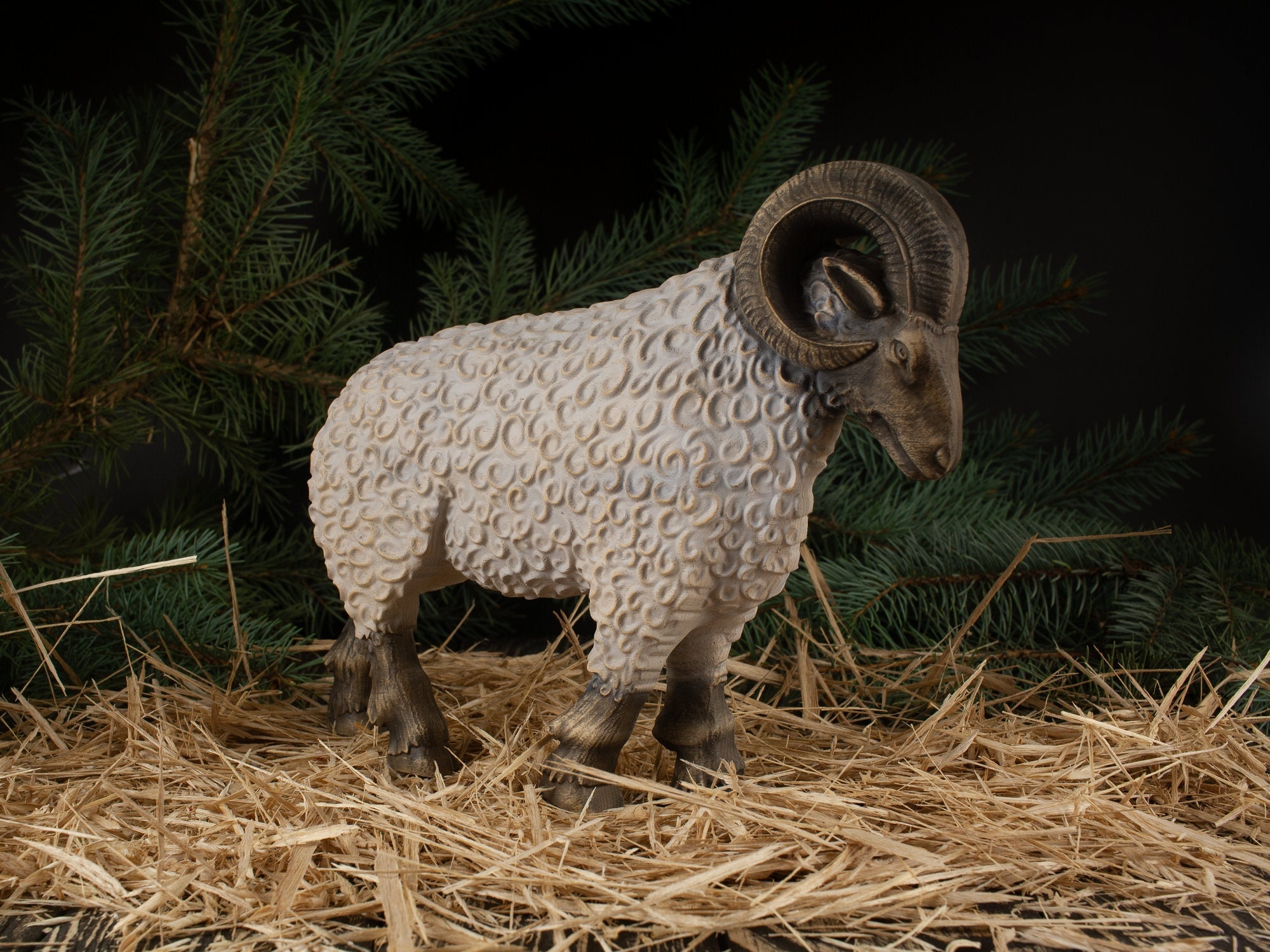 羊の像：ヴィンテージのホームデコレーション彫刻 - Etsy 日本