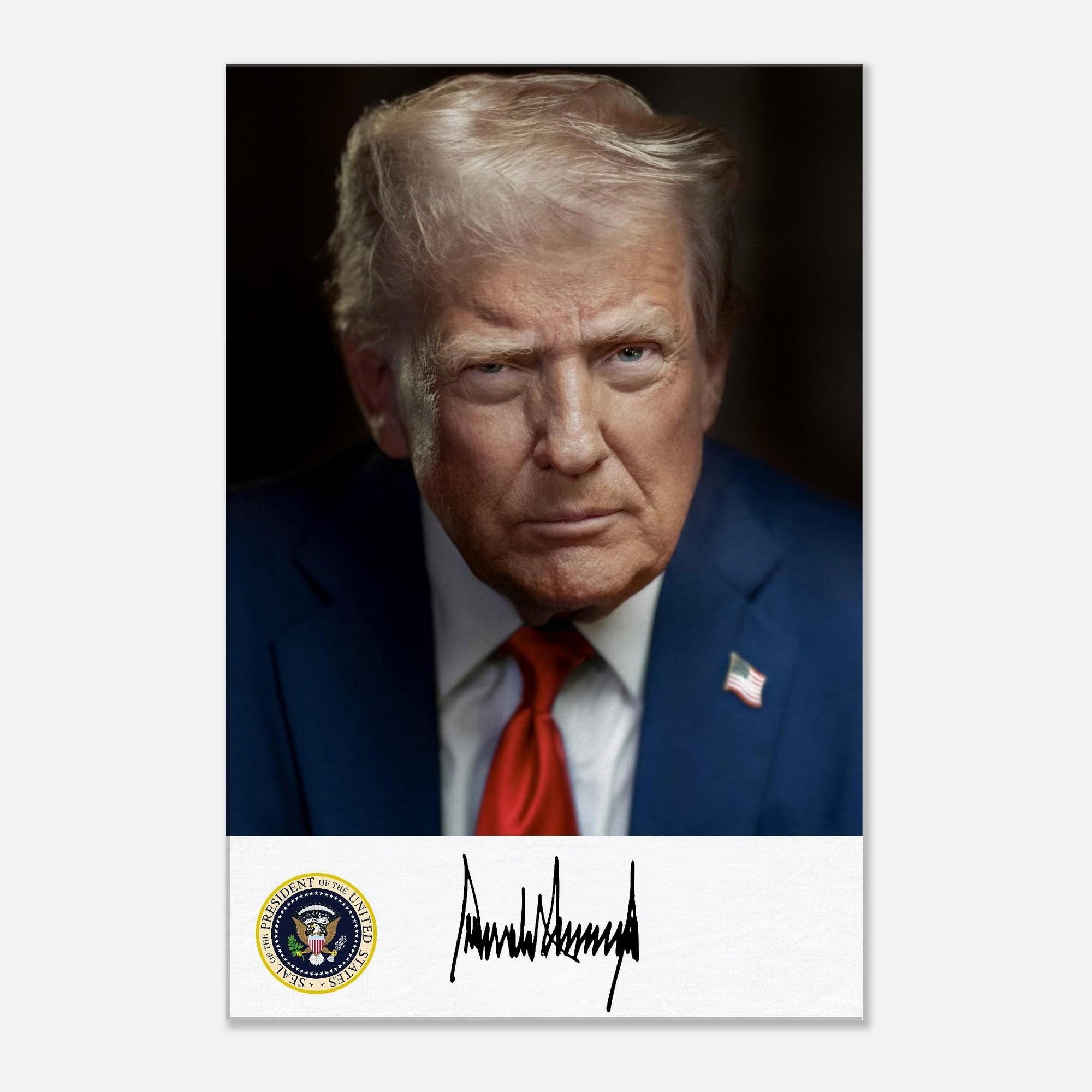 ドナルド・トランプ大統領の最新公式肖像画（サイン入り）キャンバス