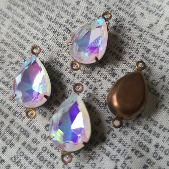 ノーザンライツ エレクトリックホワイト 14 x 10 mm ペアガラスリンク