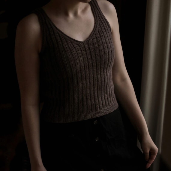 Knitting Pattern Remi Camisole Top Down Knitting Pattern Ribbed